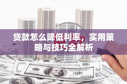 秀英贷款怎么降低利率，实用策略与技巧全解析