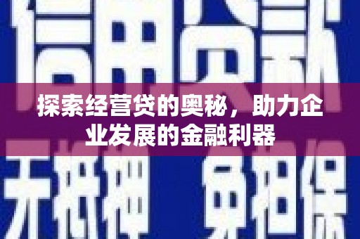 秀英探索经营贷的奥秘，助力企业发展的金融利器