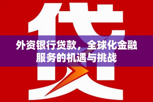 秀英外资银行贷款，全球化金融服务的机遇与挑战