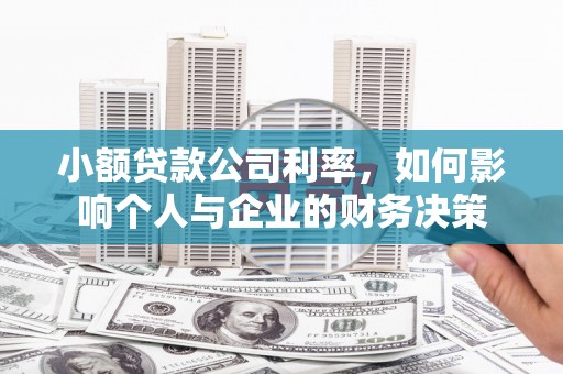 秀英小额贷款公司利率，如何影响个人与企业的财务决策