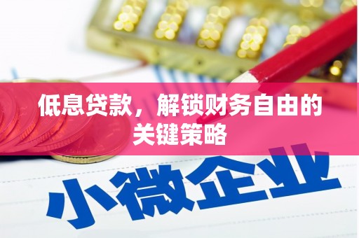 秀英低息贷款，解锁财务自由的关键策略