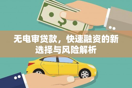 秀英无电审贷款，快速融资的新选择与风险解析
