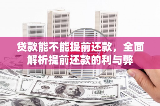 秀英贷款能不能提前还款，全面解析提前还款的利与弊