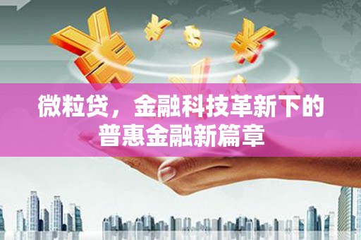 秀英微粒贷，金融科技革新下的普惠金融新篇章