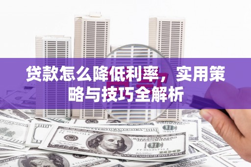 秀英贷款怎么降低利率，实用策略与技巧全解析