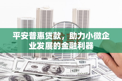 秀英平安普惠贷款，助力小微企业发展的金融利器